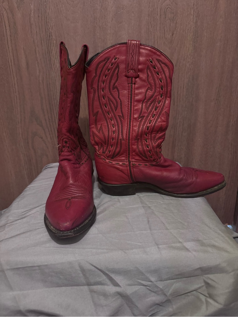 Abilene Boot Co. Red Western Leather Cowboy Boots